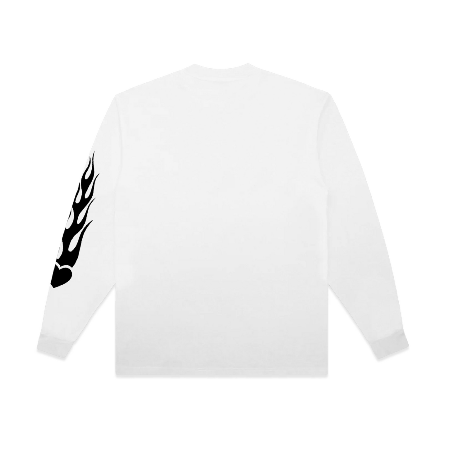 flaming long sleeve - white