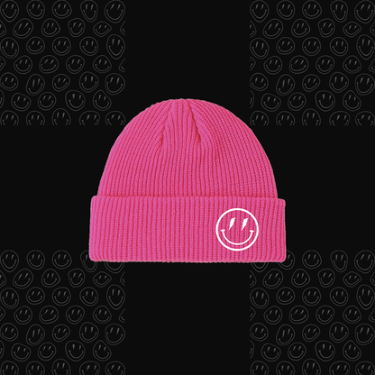 smiley beanie - pink