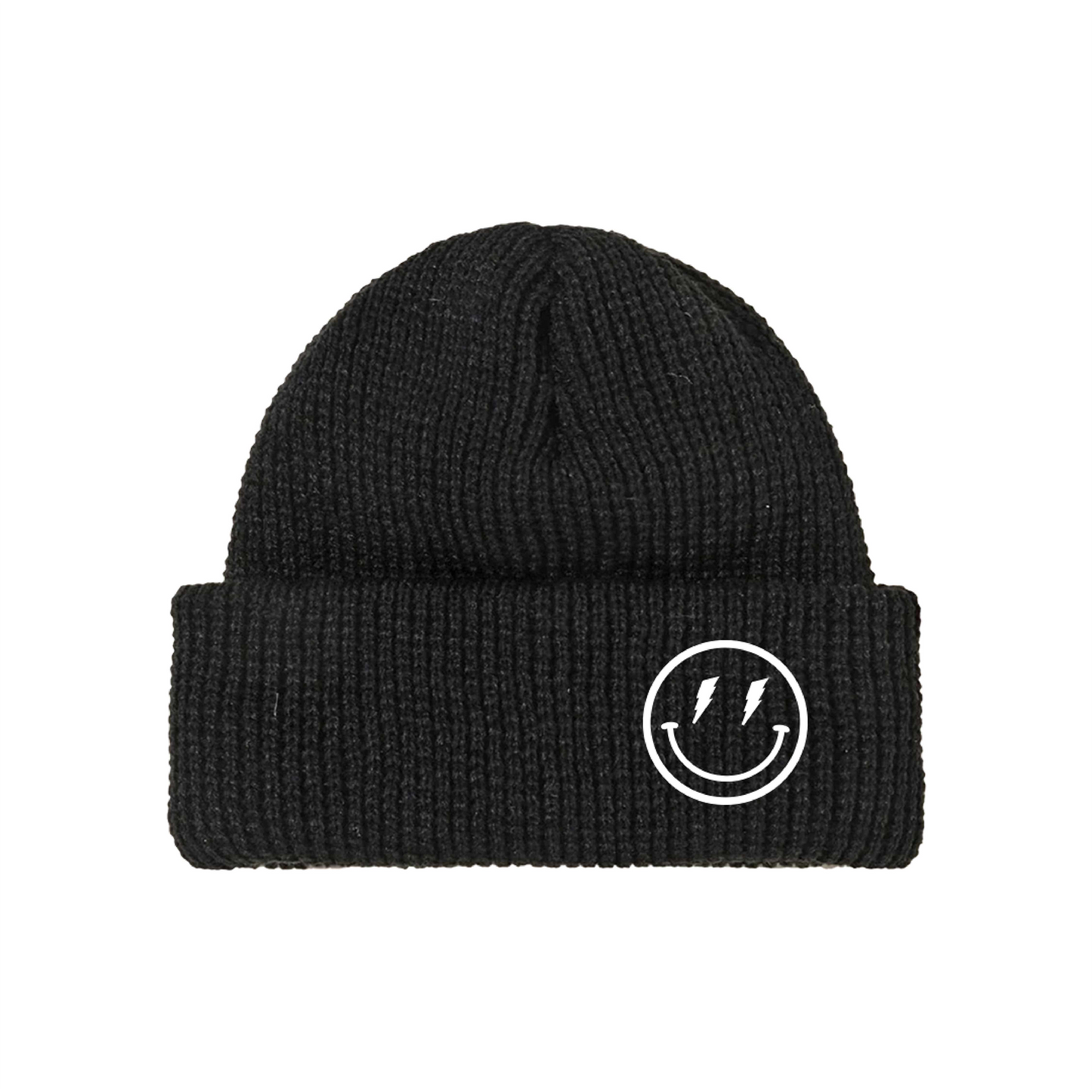 smiley beanie - black