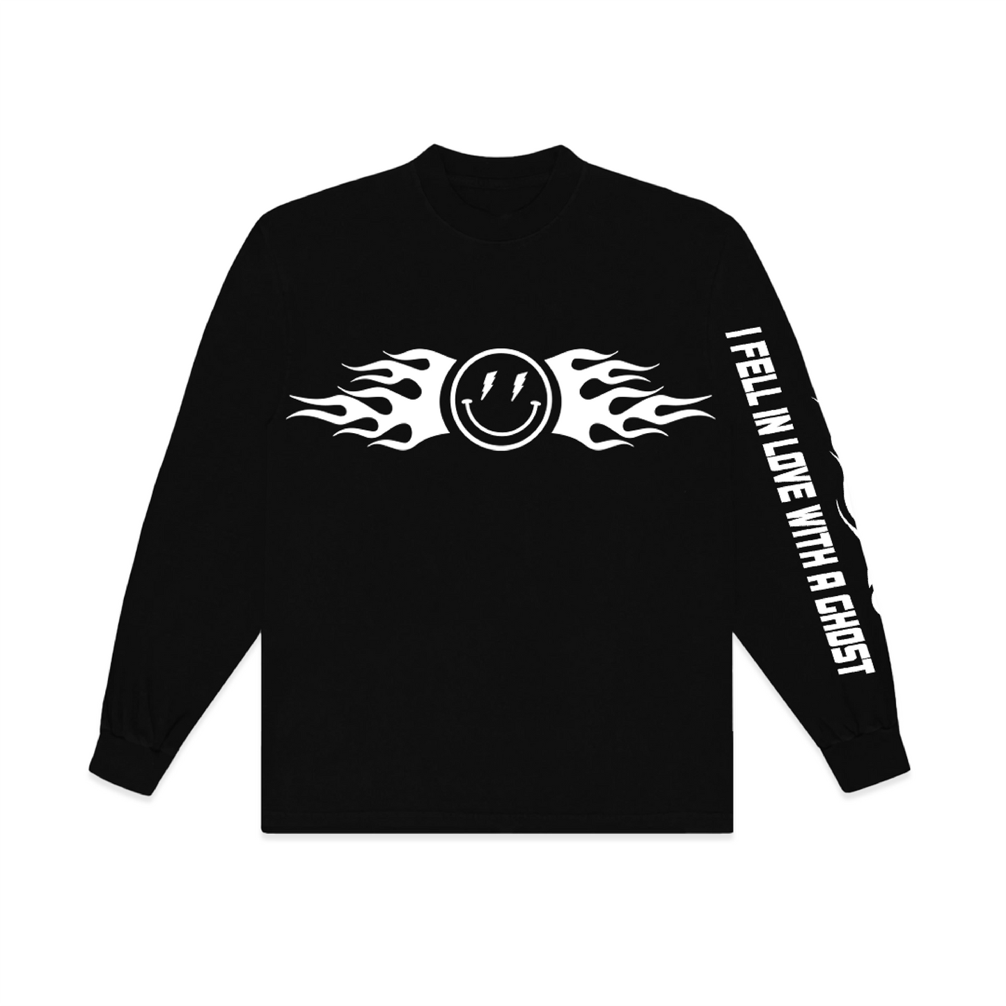 flaming long sleeve - black