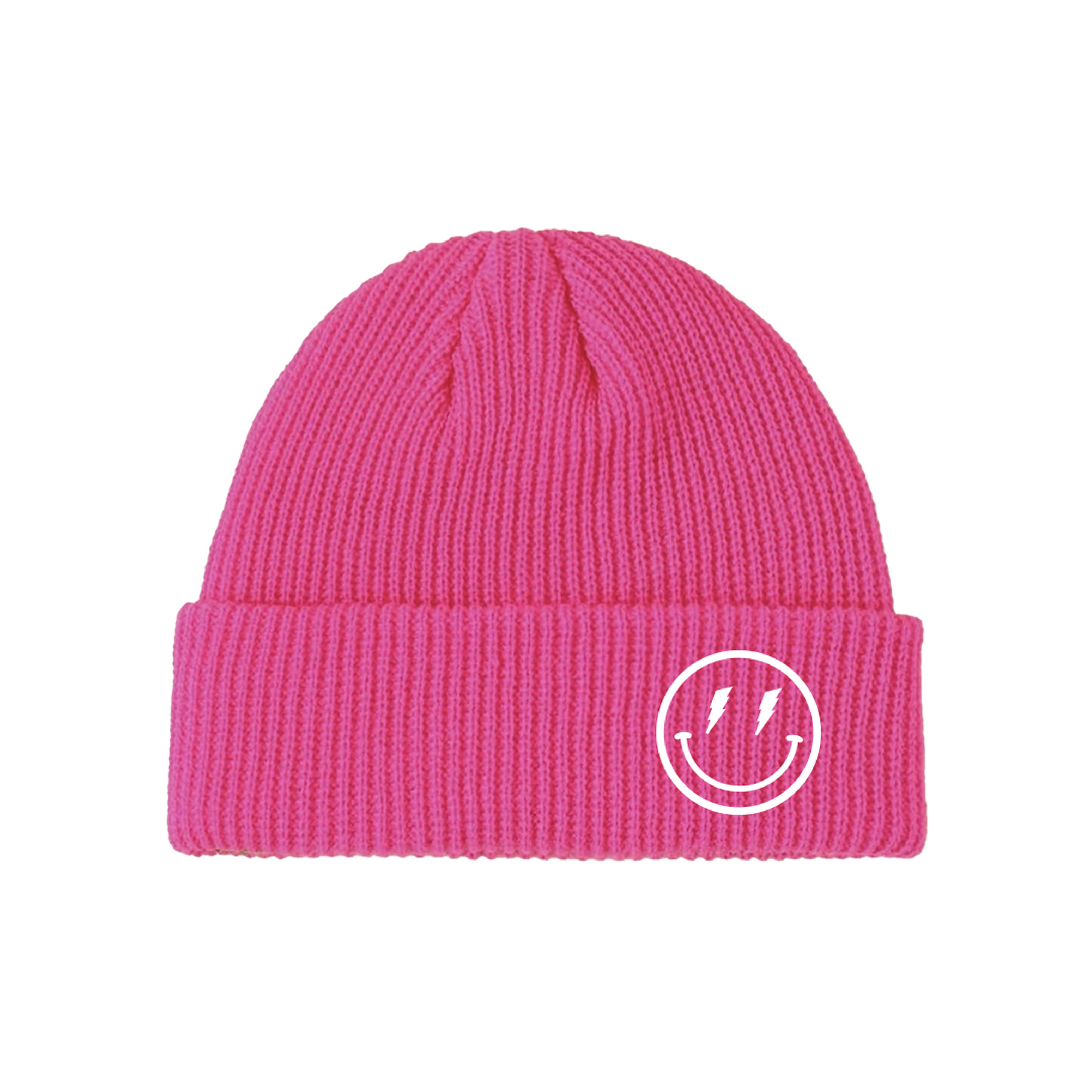smiley beanie - pink
